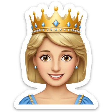 content face, Princess Diana with a crown sticker