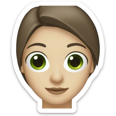 lasik eye surgery mask with dark brown long straight hair green eyes sticker