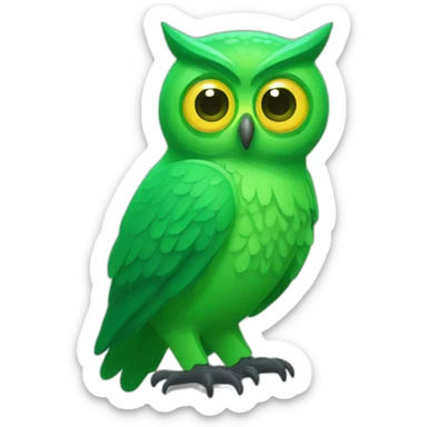 duolingo green owl evil sticker