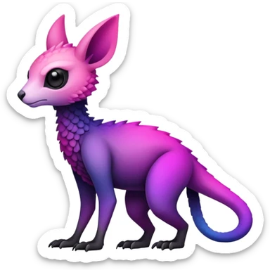Cool Edgy Black-pink-purple-gradient Trico-animal-creature full body sticker