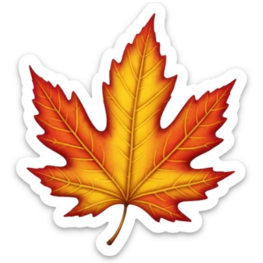 yellow and red leaf  sticker
