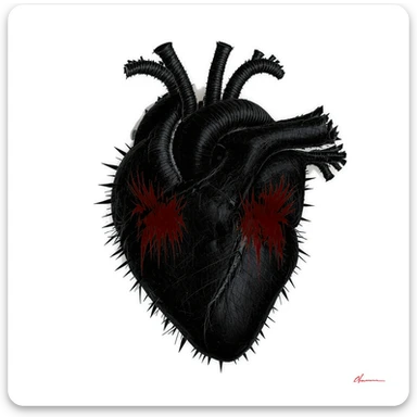 emo heart with a spiked outline sticker
