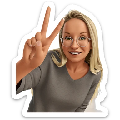 cheerful blonde girl indoors sticker