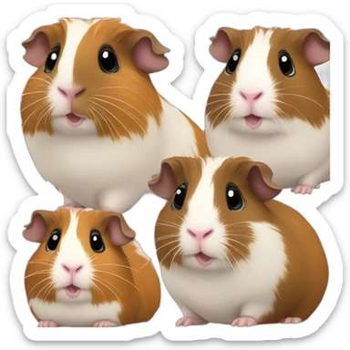 a family of guinea pigs sticker