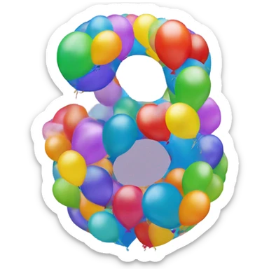 The number 18 made of balloons  sticker
