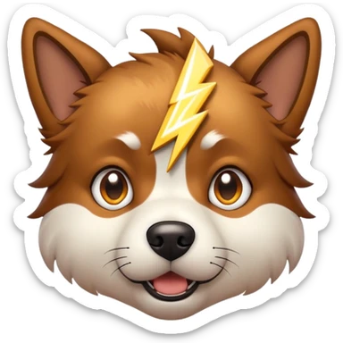 Perro con ojos de rayo sticker
