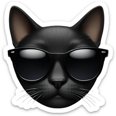 black cat with solid sunglasses sticker