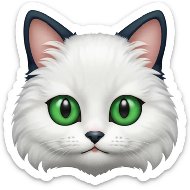 black and white cat, heterochromia one blue one green eye, tricky smile sticker