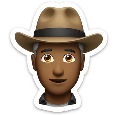 A man with a hat sticker