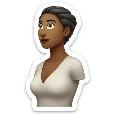 Side profile women looking side eye at the camera  sticker