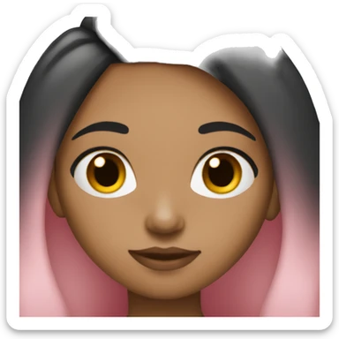 lightskinned girl with pink and black hair sticker