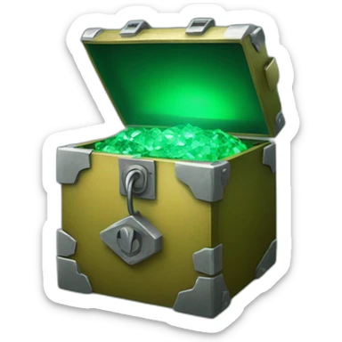 open safe in the middle of the emerald sticker