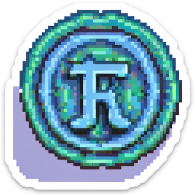 minimalist pixel art pi (π) symbol, 8-bit aesthetic sticker