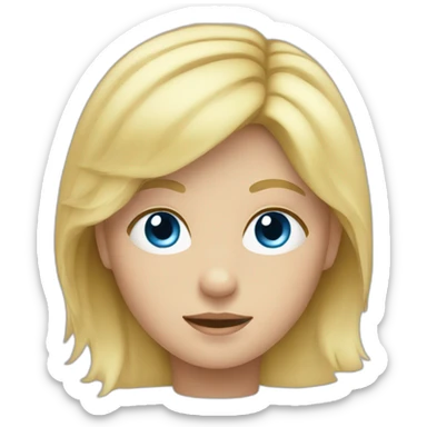 Child with blond hair and blue eyes sticker