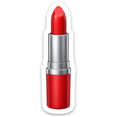 lipstick bullet, polished silver chrome, sexy beauty symbol sticker