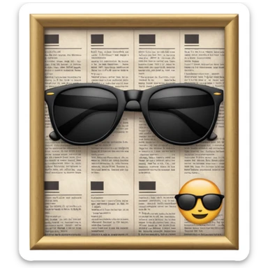 Sunglasses on newspaper sticker