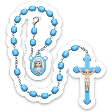 an all baby blue rosary emoji sticker