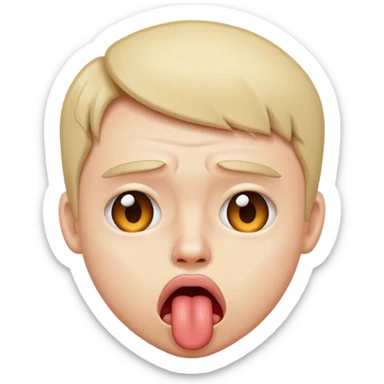 Upset, sticking tongue out at someone sticker