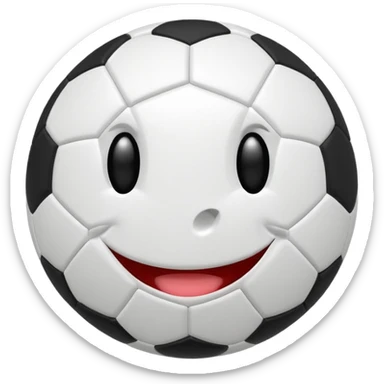 Soccer ball with a smile sticker