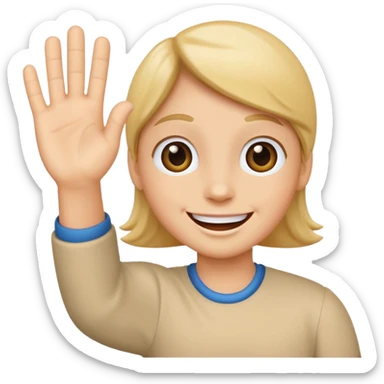 hello hand waving emoji sticker