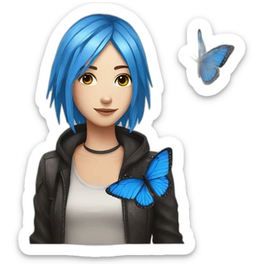 Chloe price and blue butterfly sticker