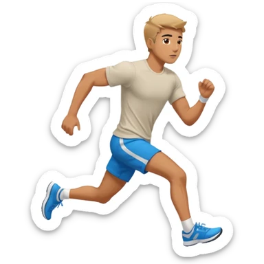 Man trying to catch up to car sticker