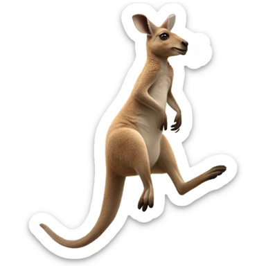 Kangaroo jumping on a cloud  sticker