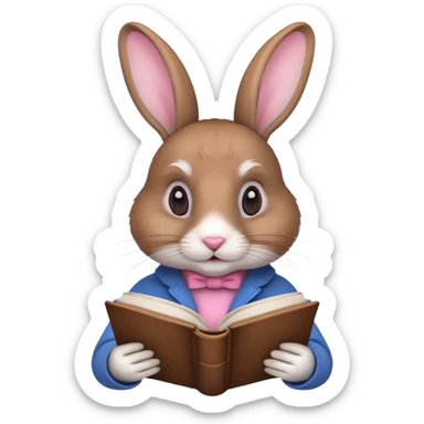 rabbit studying langage sticker