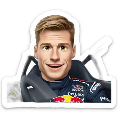 Max verstappen f1 driver in a car sticker