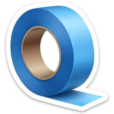 A roll of blue adhesive tape sticker