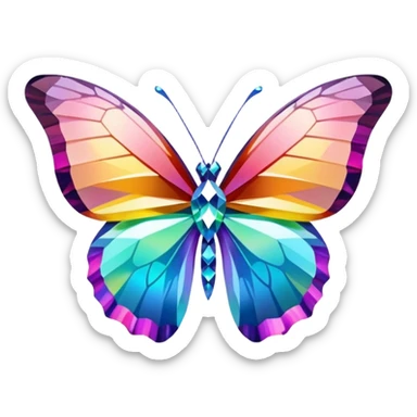 butterfly shaped 56-carat iridescent diamond sticker