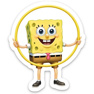 SpongeBob with a hula hoop sticker
