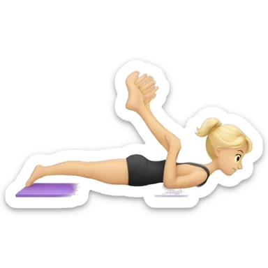 Blonde girl doing Pilates  sticker