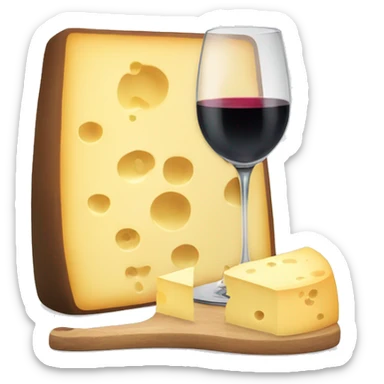 Cheese board wineglass sticker