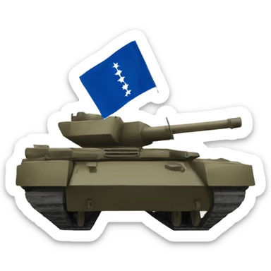 A Bosnian flag with a tank sticker