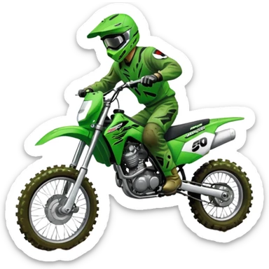 green kawasaki 250 dirt bike sticker