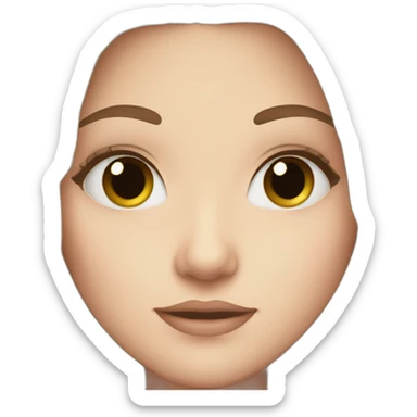 White girl with black eyes and long dark brown hair bella haidid face sticker