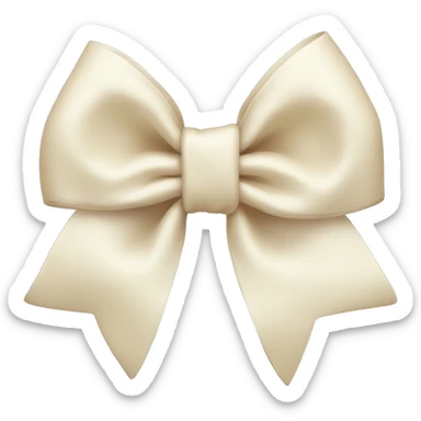 Cream color bow  sticker