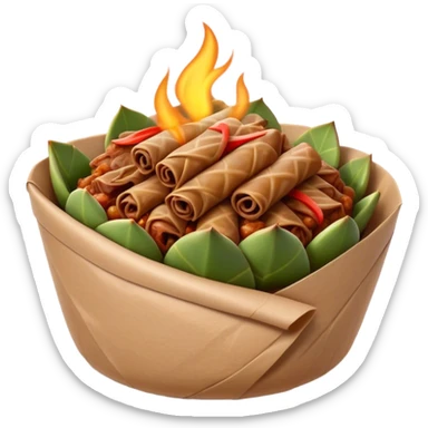 Gyros Cinematic Realistic Gyros Dish Emoji, depicted as succulent, spiced meat wrapped in paper for easy handling, rendered with lifelike textures and dynamic, warm lighting. sticker