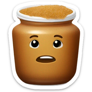 A single sugar bowl of brown sugar sticker