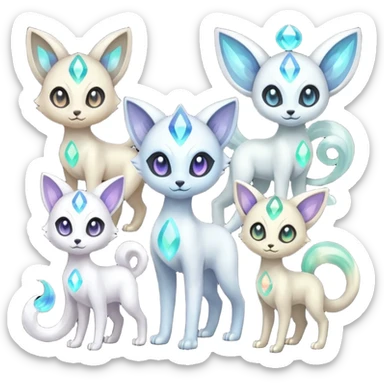 Genet-Absol-Meloetta-Primagen-fusion-creature  sticker
