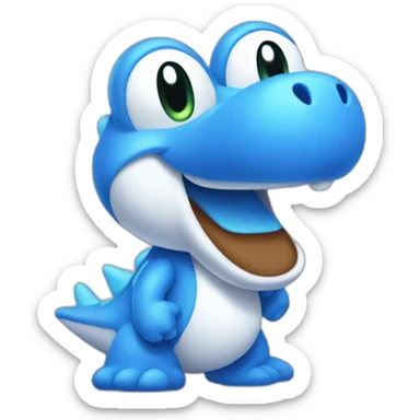 Happy Blue Yoshi sticker