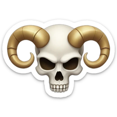 skull with ram horns sticker