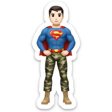 Superman wearing camouflage pants sticker