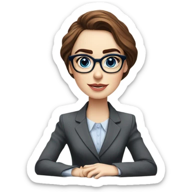 Lily collins blue eyes wearing glasses in a business meeting  sticker