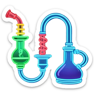 the neon sign of a hookah lounge in the night sticker
