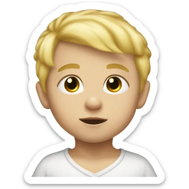 Blonde baby boy looking at viewer sticker