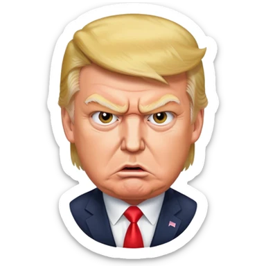 Donald Trump with an angry facial expression sticker