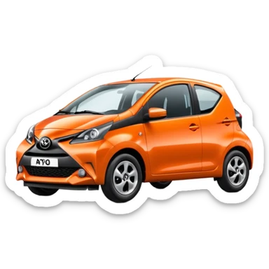 Make an emoji of an orange Toyota aygo sticker