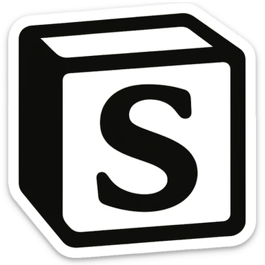 generate logo for my ai company that contains "s" letter, take as a reference notion's logo, but dont copy 100%, use notion's colors

 sticker